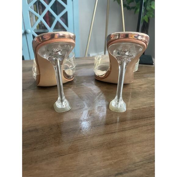 Simmi London Clear Criss-Cross Stiletto Box Heels - Picture 5 of 6